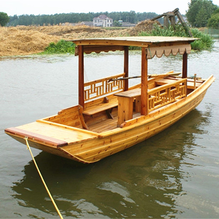腾飞厂家订制 单亭船 单蓬船 公园仿古木船/电动餐饮画舫单亭船