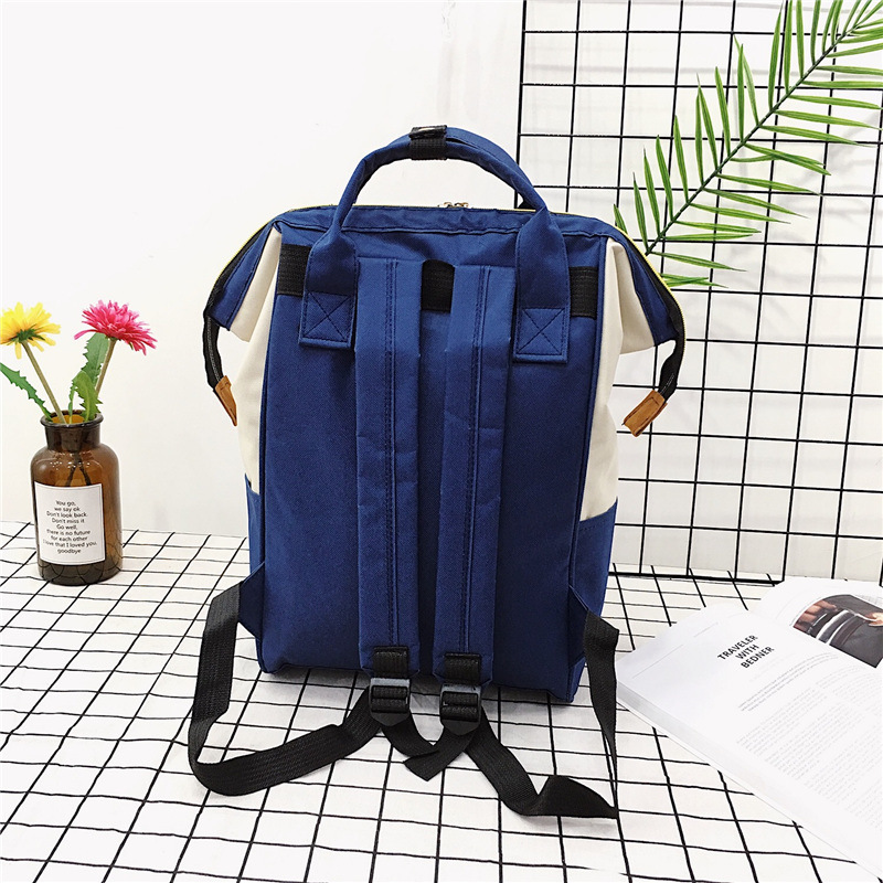 New Travel Large Mouth Oxford Cloth Simple Casual Backpack Backpack Small Student Schoolbag Handbag