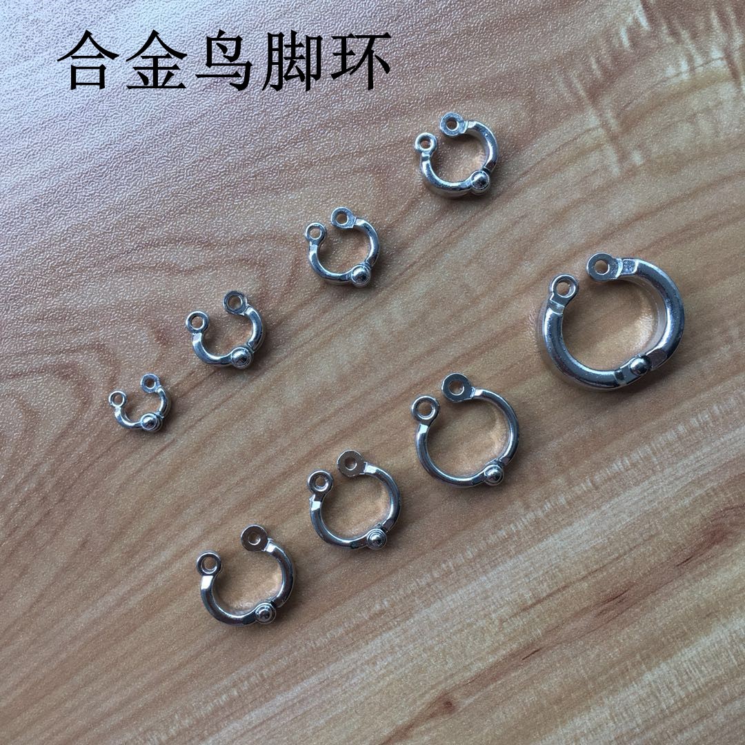 鹦鹉开口脚环/合金u字环不锈钢脚链开口环/鸟类脚环批发