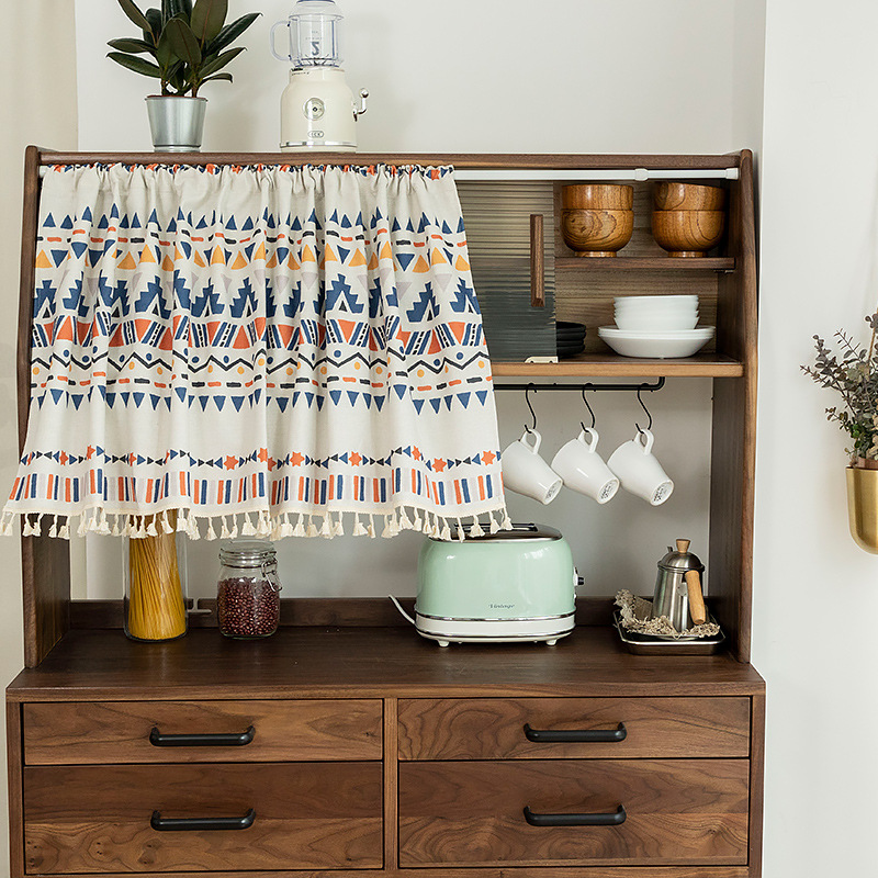 ofat混纺半帘柜帘民族风门帘橱柜鞋柜帘子防尘隔断布帘小窗户短帘