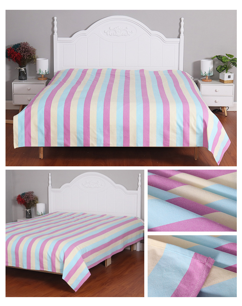 小清新老粗布床单老粗布条纹床单 棉质柔软透气床单老粗布床单