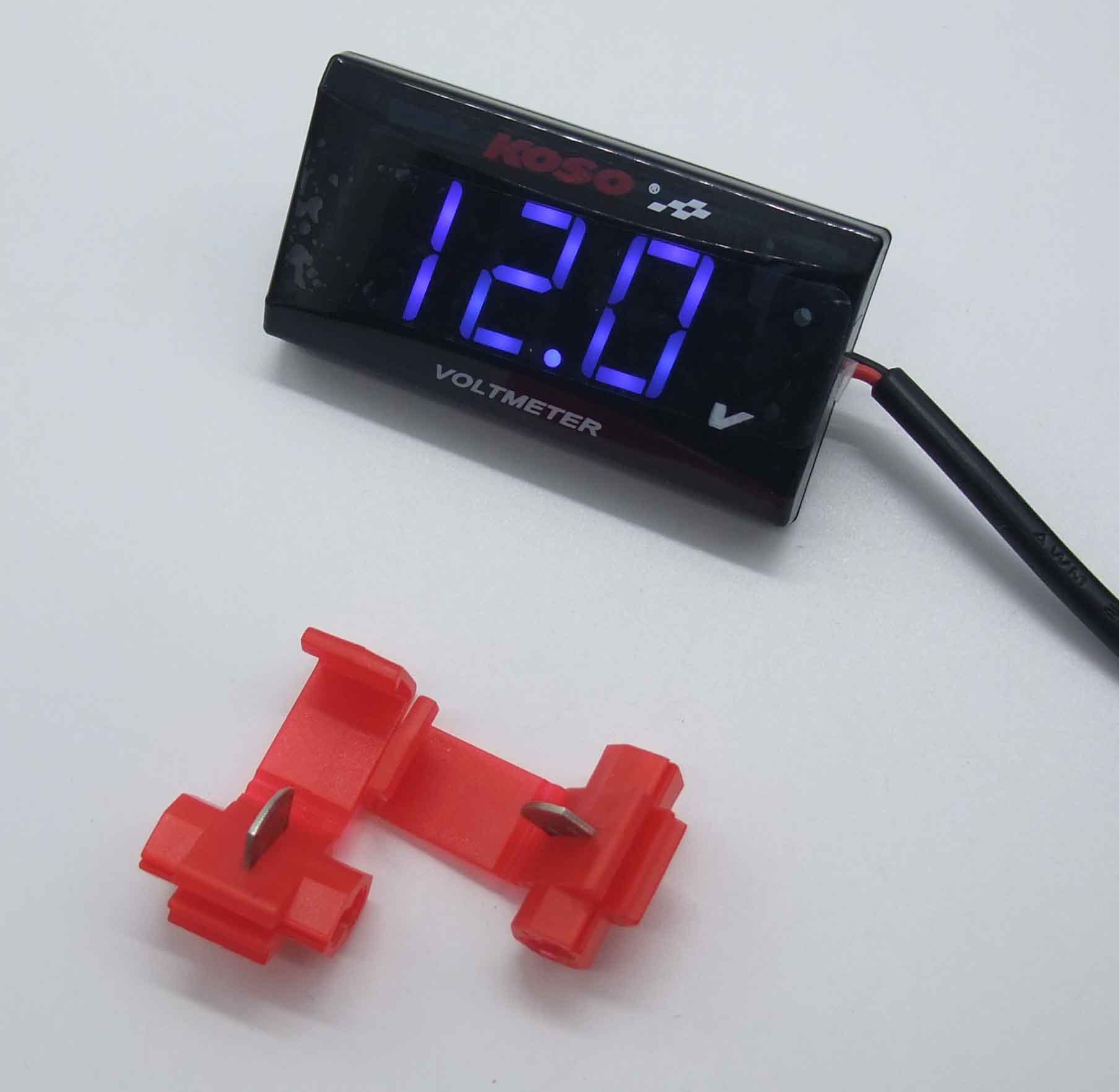 koso摩托车电动车电摩配件电压表改装12v电子液晶显示电压数