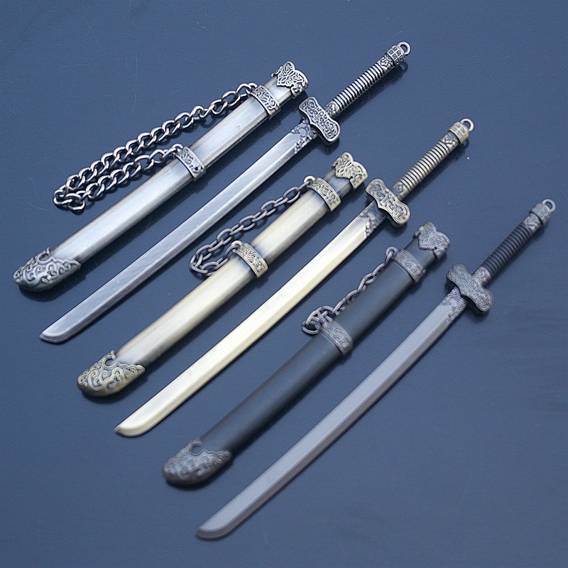 盗墓笔记兵器小哥张起灵黑金古刀带鞘武器钥匙扣挂件玩具17厘米