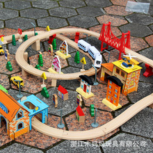 儿童木制托马斯小火车轨道车木制108片积木套装益智电动玩具