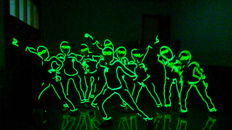 荧光舞表演服外星纸片人舞蹈服装定制冷光线激光舞演出服电光舞