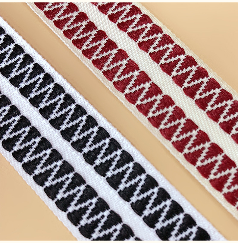 厂家批发民族风提花织带 新款条纹涤纶电脑织带服装箱包辅料定做