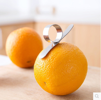不锈钢剥橙器去皮器削橙子指环刀 厨房用品神器切橙开橙器剥皮器