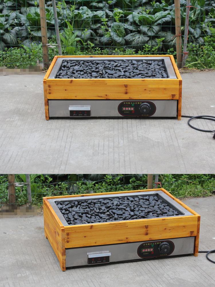 电热火山石烤肠机炉子石头烤香肠机烤鸡翅肉铁板烧台湾香肠热狗机