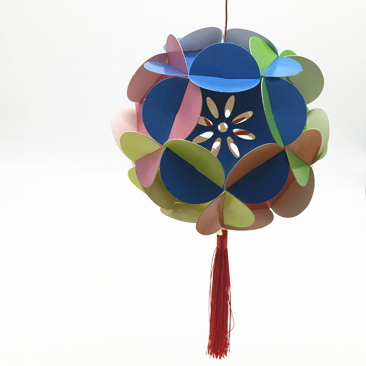 儿童diy绣花球灯笼亲子手工玩具幼儿园装饰材料纸质灯笼制作厂家