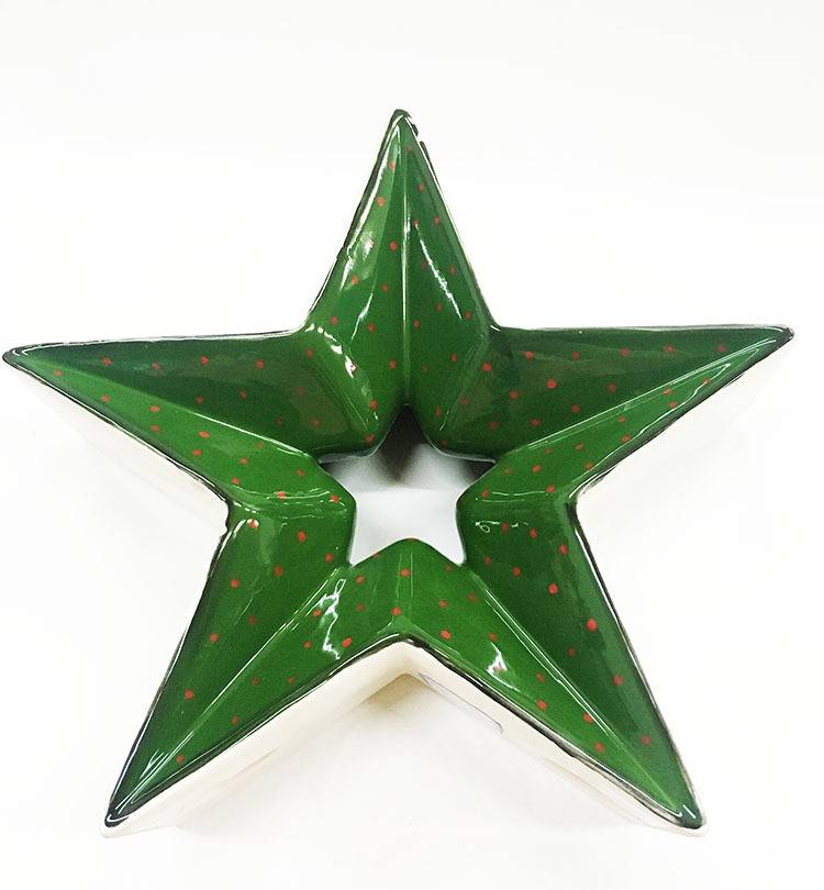 陶瓷立体五角星摆件圣诞节陶瓷五角星摆件五角星陶瓷时尚家居摆件