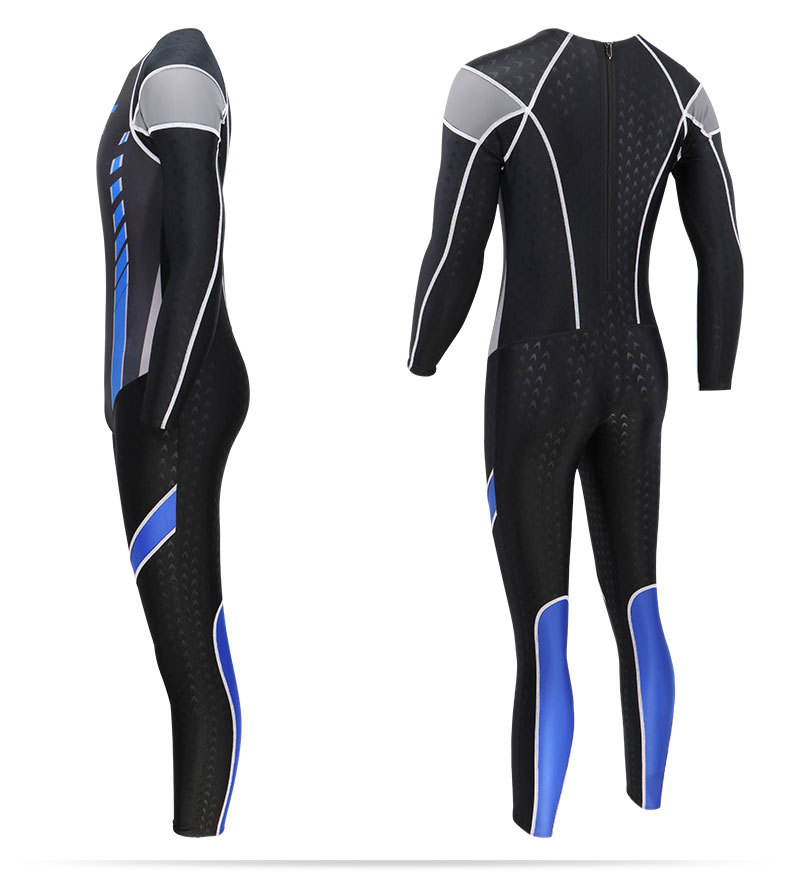 英发男士全身游泳训练竞赛仿鲨鱼皮鱼鳞纹连体泳衣男女1709