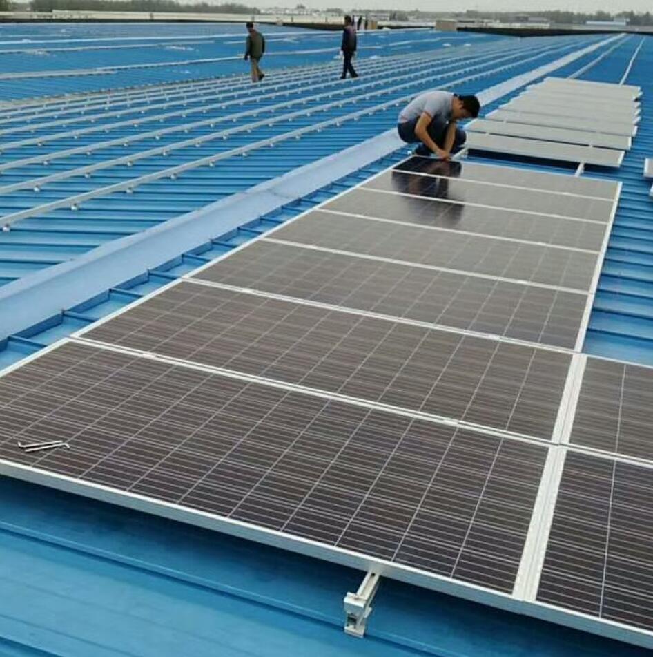 厂家直销 80kw彩钢瓦屋顶并网光伏发电 太阳能发电系统全套 图片_高清