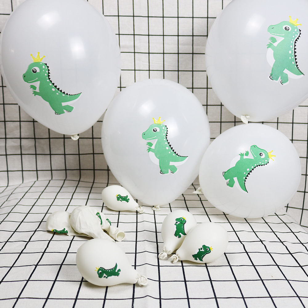 亚马逊热卖萌萌恐龙气球dinosaur跨境专供恐龙乳胶气球派对装饰