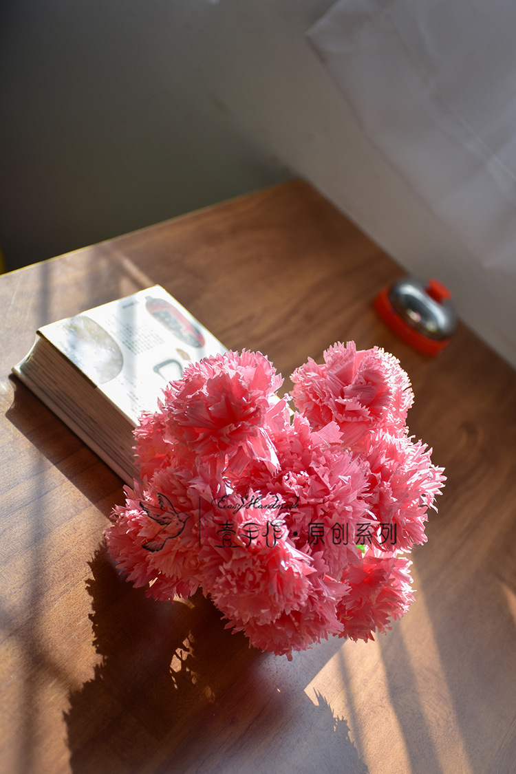 壹手作【纸藤花康乃馨】diy装饰纸藤花材料包