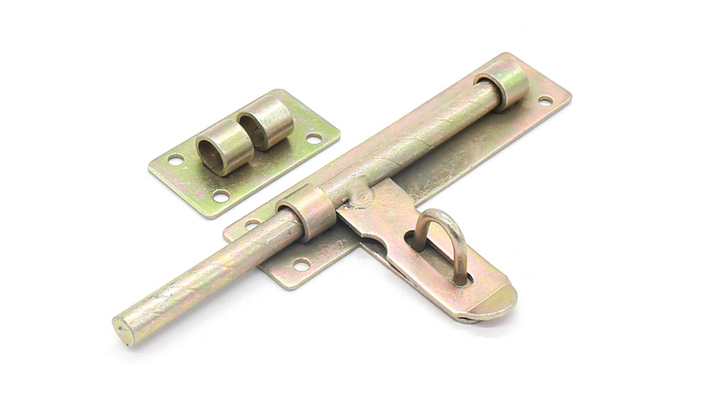 广之印老式焊接铁门栓直连接门窗五金镀彩门锁铁插销8寸10寸现货