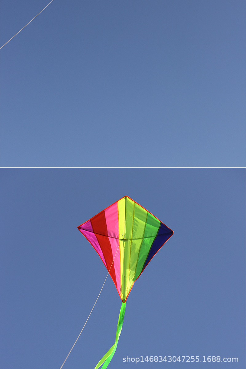 2019潍坊风筝批发 新款爆款彩虹菱形风筝 内外畅销儿童易飞风筝