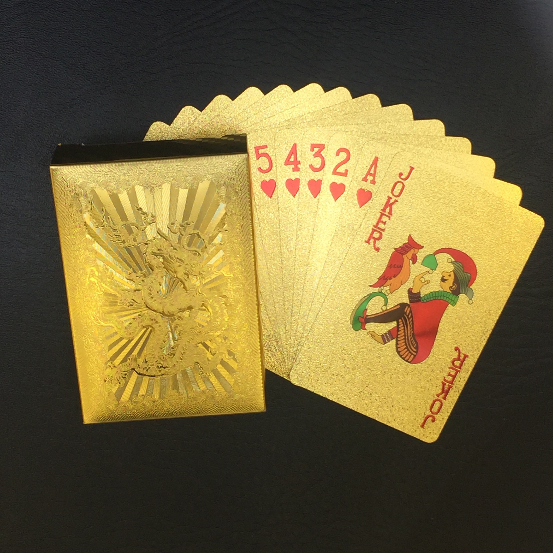 黄金色金箔扑克牌新品土豪金 防水pet/pvc塑料厂家直销 德州金龙