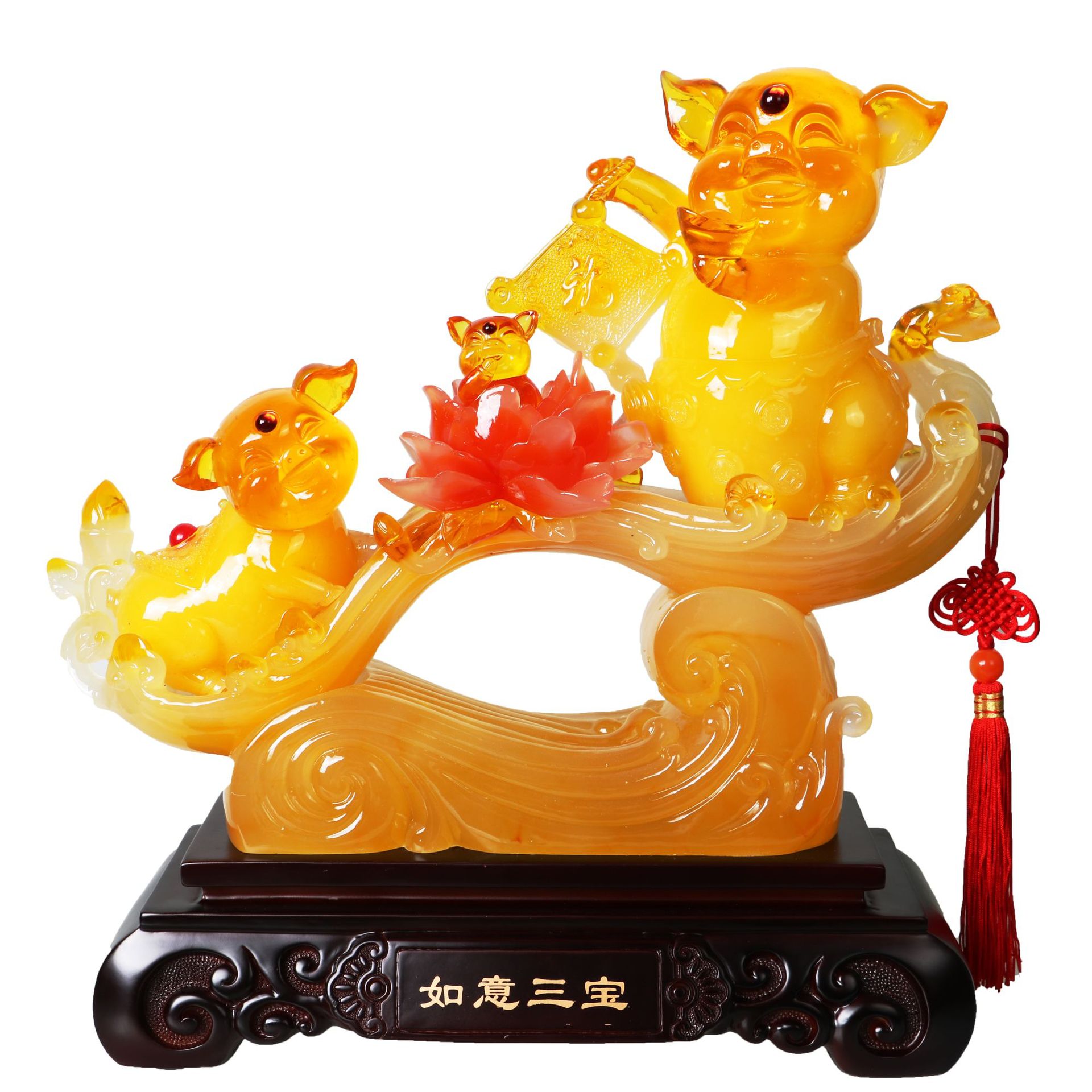 猪年摆件生肖猪仿玉 树脂工艺品批发家居客厅摆设乔迁开业送礼品