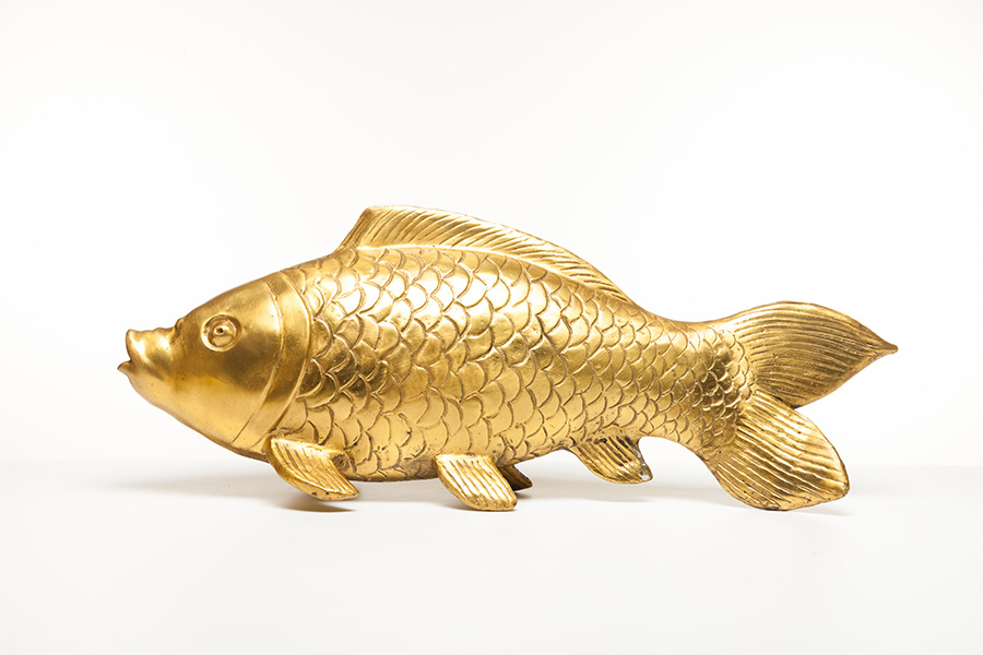 雄狮雕塑 工厂批发鱼跃龙门铜锦鲤鱼摆件家居装饰开业黄铜工艺品