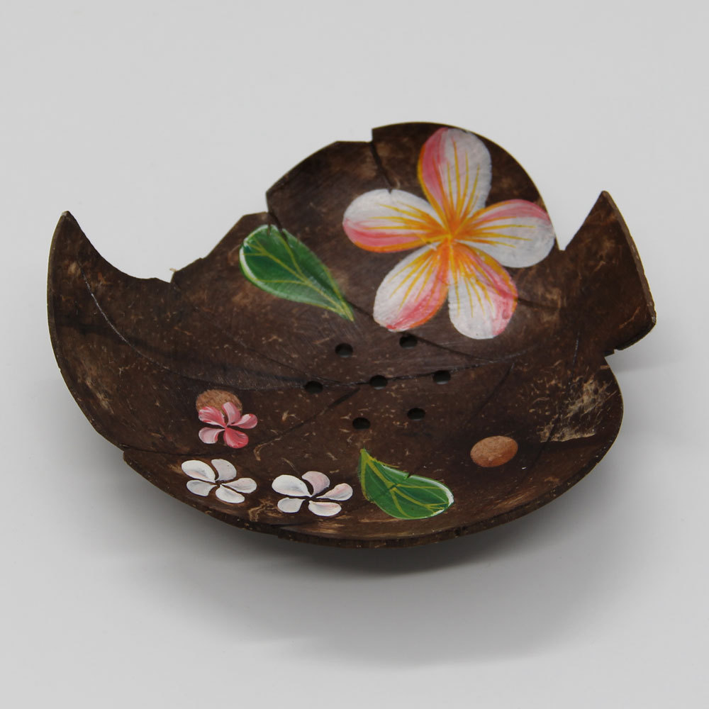 泰式椰子壳叶子造型香皂盒可沥水椰壳收纳盒新奇特置物盒