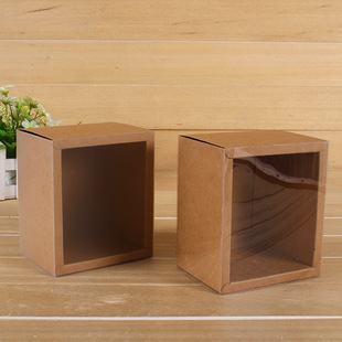 厂家定制食品糕点盒 牛皮纸开窗纸盒 烘焙蛋糕盒 一次性透明餐盒