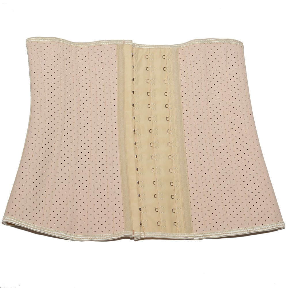 新款25条钢骨夏季网眼透气橡胶束腰 健身运动护腰定型塑身收腹带