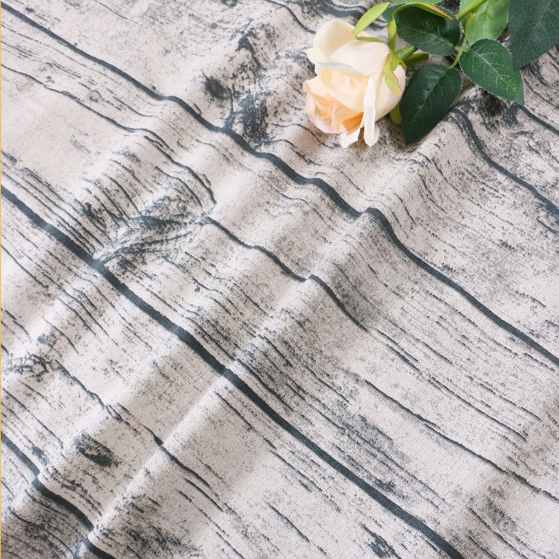 跨境欧式茶几盖布复古木纹棉麻桌布棉麻餐桌布拍摄背景布一件代发