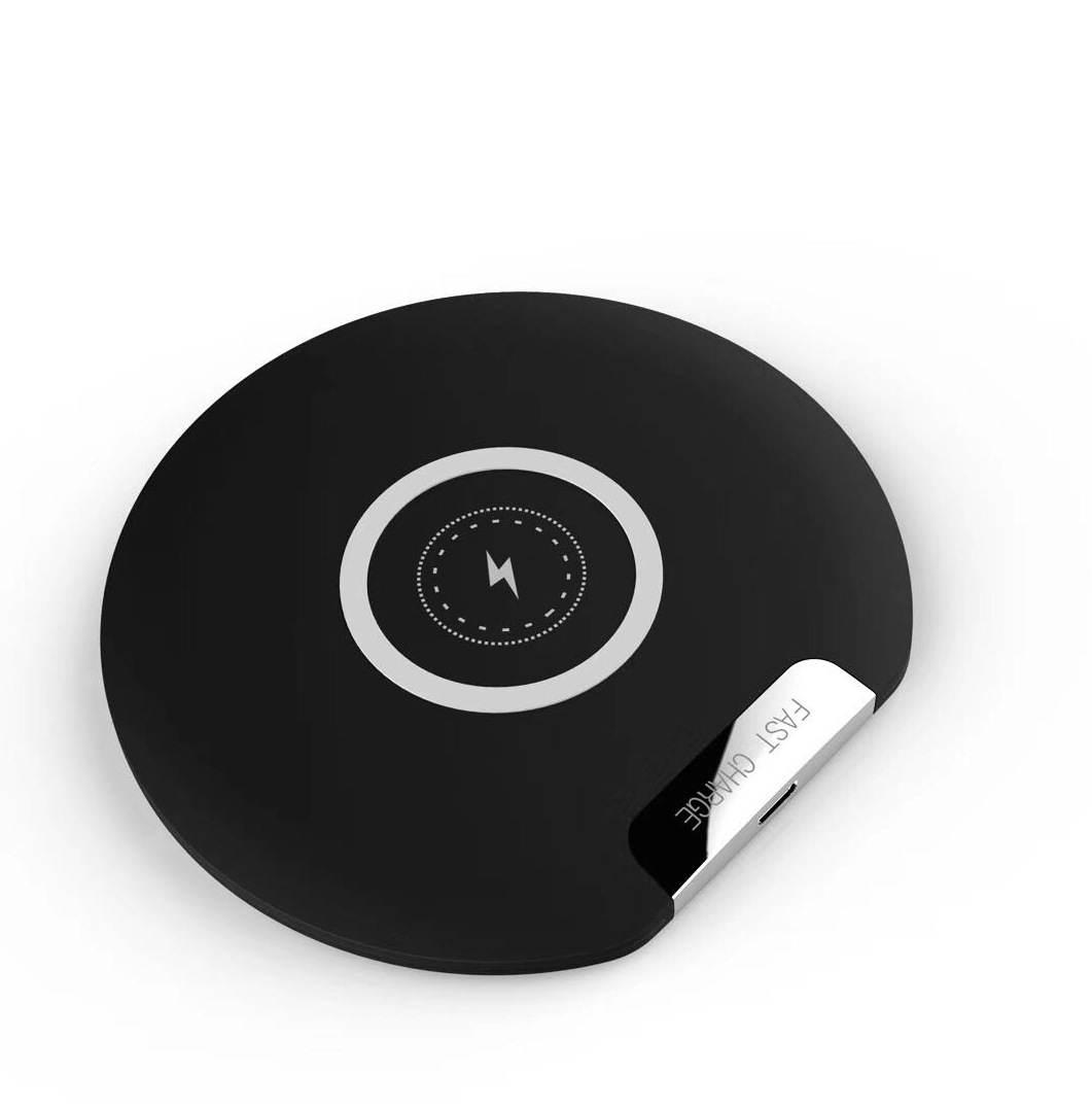厂家直供带呼吸灯无线充 圆形桌面充10w快充 外贸爆款无线充电器