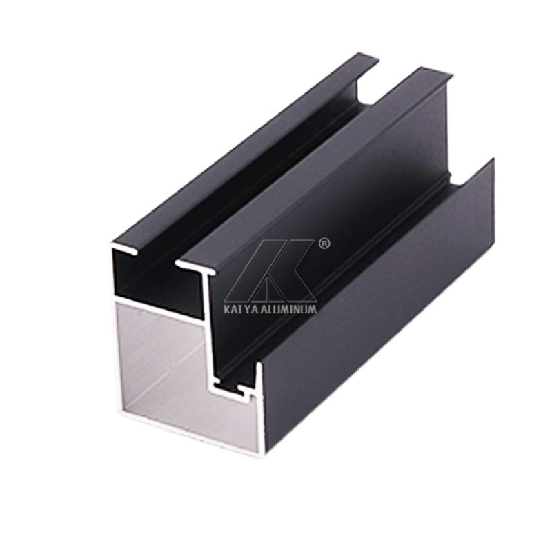 喷涂门窗铝材 门窗灰色喷涂 单双玻90推拉窗型材