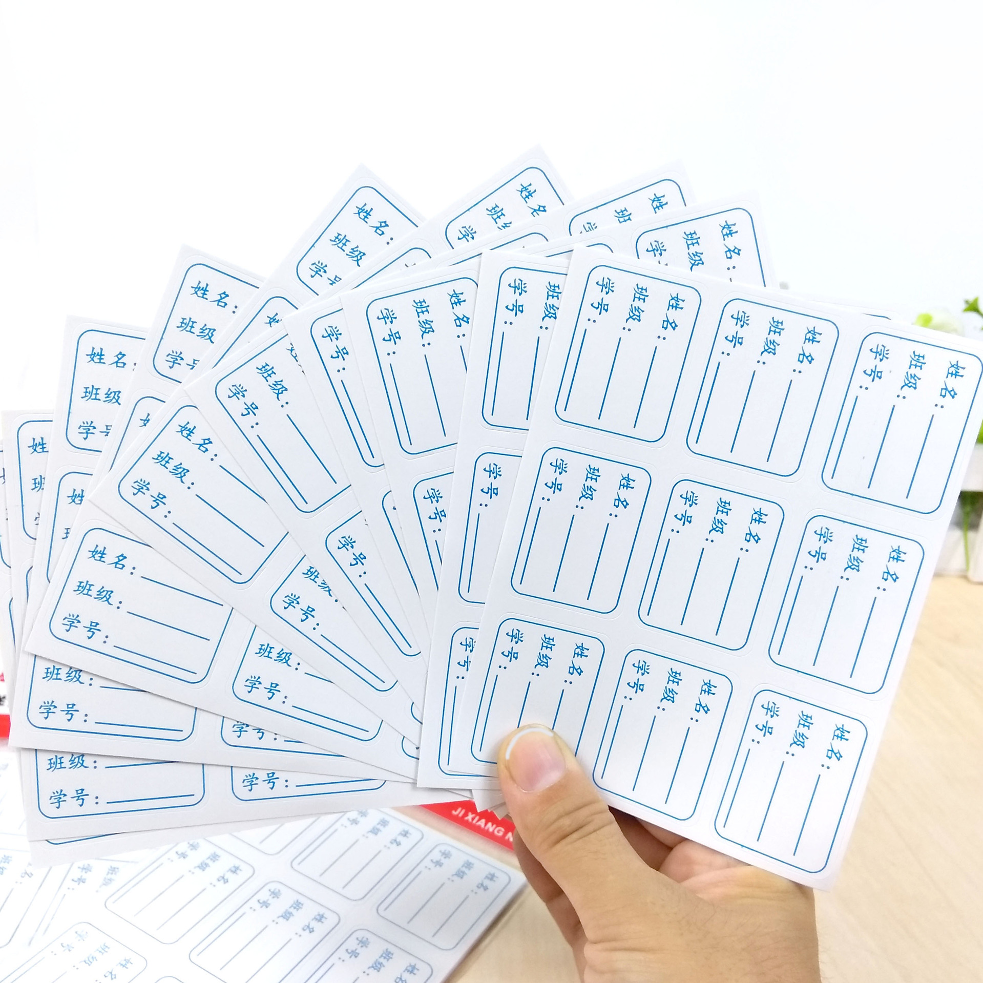 姓名贴纸标签贴 名字贴纸手写小学生学校姓名班级 学号不干胶贴