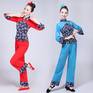 新款舞台采茶女表演服装喜儿服装村姑演出服阿庆嫂演出服村民演出