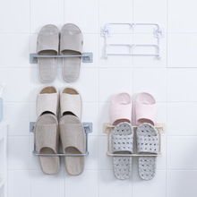 可折叠浴室拖鞋架壁挂式免打孔卫生间拖鞋鞋架挂式宿舍收纳神器