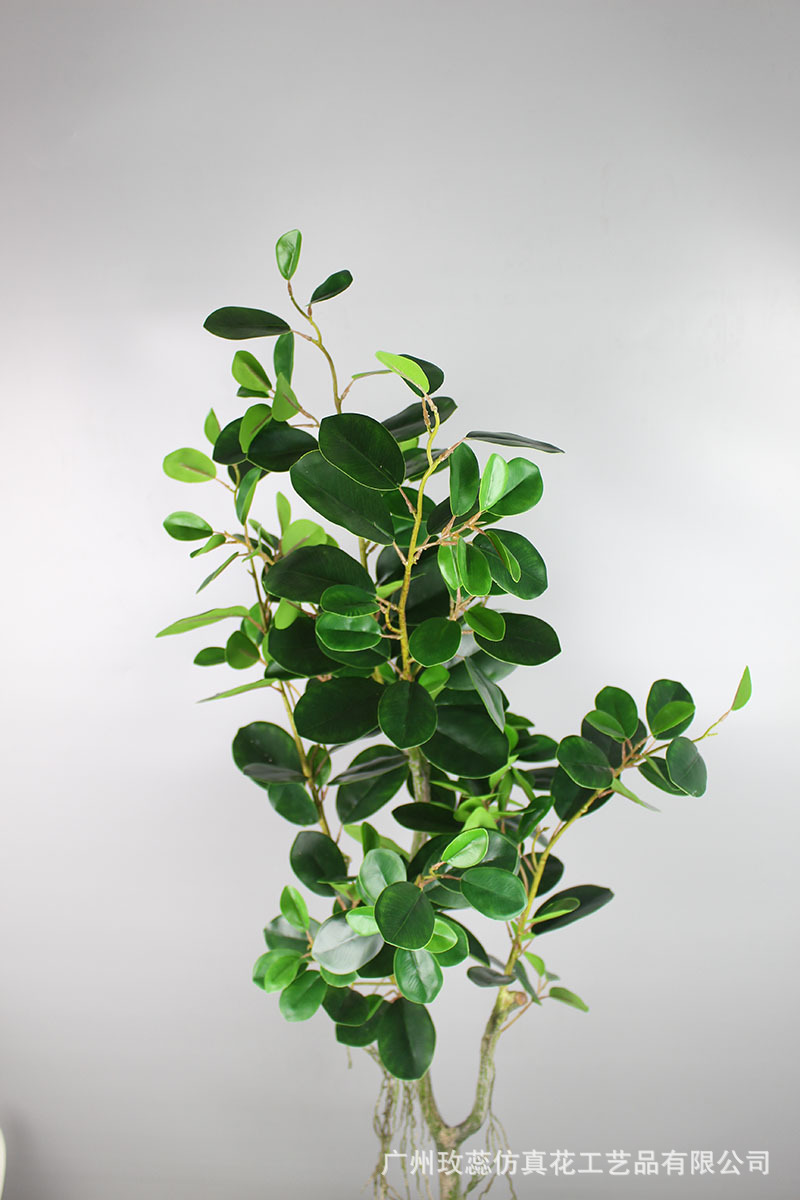 高档欧式大型落地绿植圆叶榕树高度仿真高档家居商场