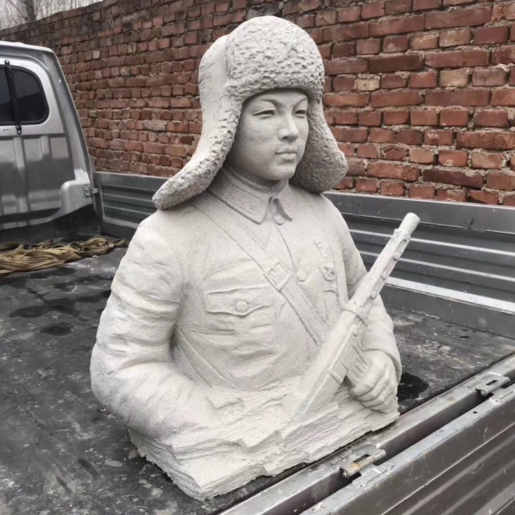 常年制做汉白玉石雕人像雕塑 雷锋陶行知石雕雕像制作