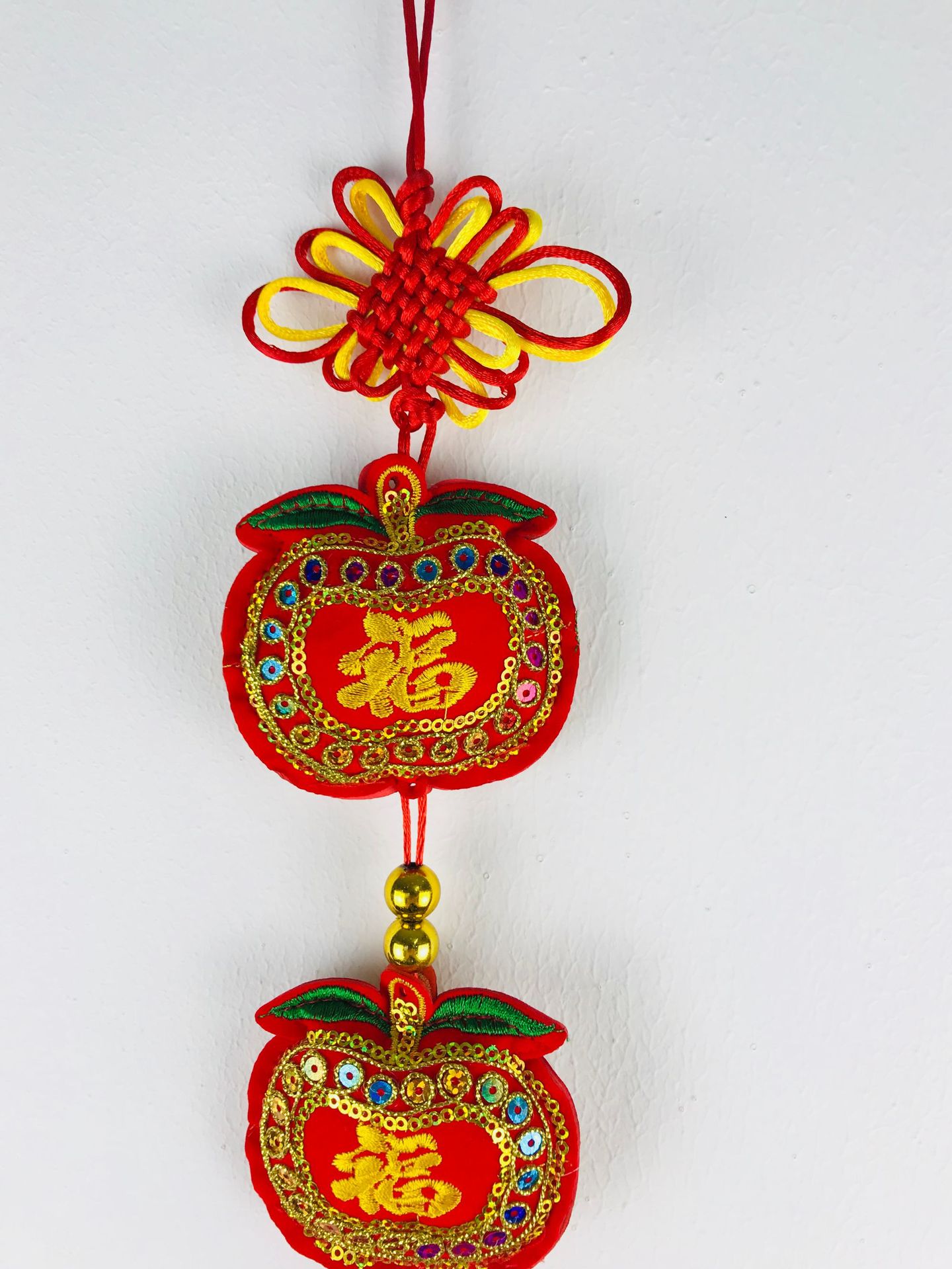 中国结 绣花苹果挂件 装饰春节节日场景布置 手工年年有鱼挂件