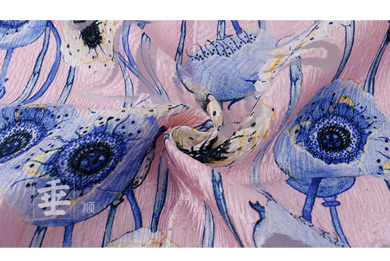 奥图纺织 春夏热卖 全涤提花布面料 女装连衣裙服装面料 现货供应