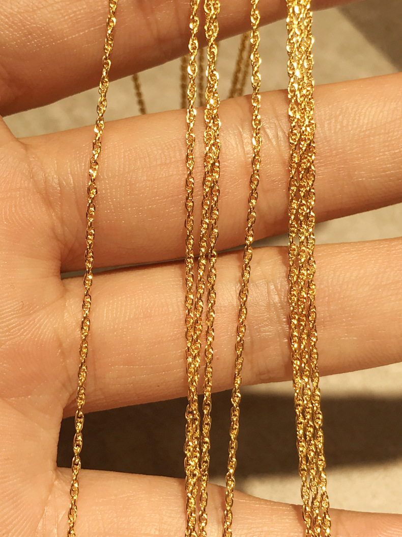 黄金项链999足金绞丝链细款锁骨时尚简约婚嫁金链子送女友