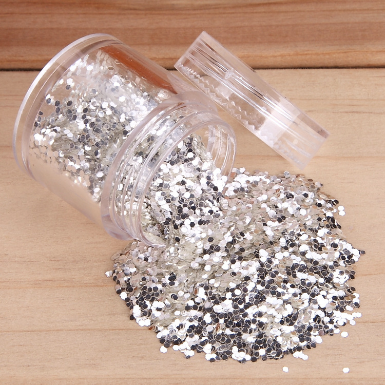 美甲店纯银闪粉10克高闪粉亮片 指甲装饰亮片六角闪片