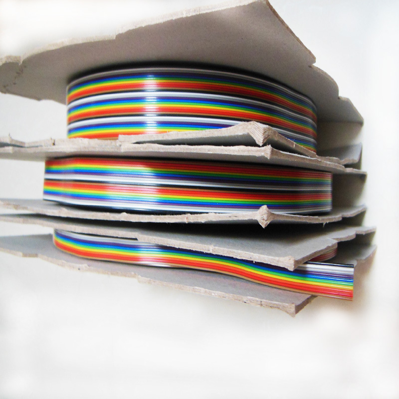 27彩排线ul2651杜邦线扁平彩虹排线7股0.127线芯正标10/26/30p