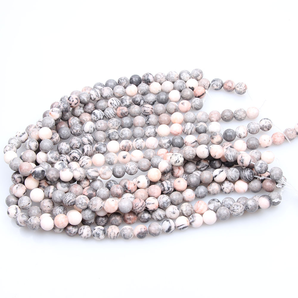 6毫米天然粉色斑马玛瑙宝石散珠水晶能量石材愈合力量的珠宝制作