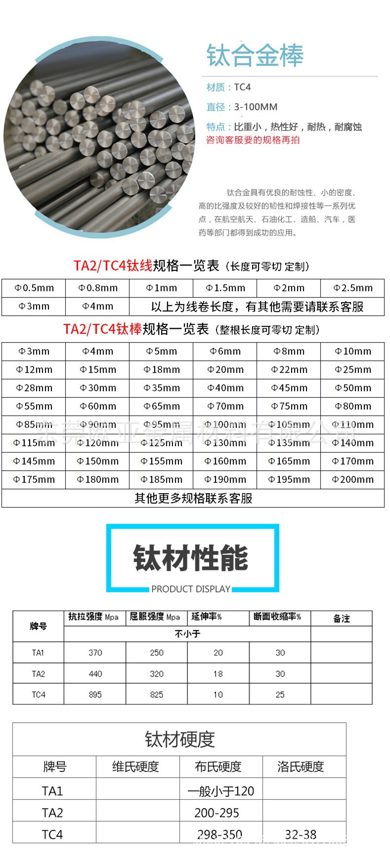 供应医用级钛合金棒ta1 tc4医用级钛棒