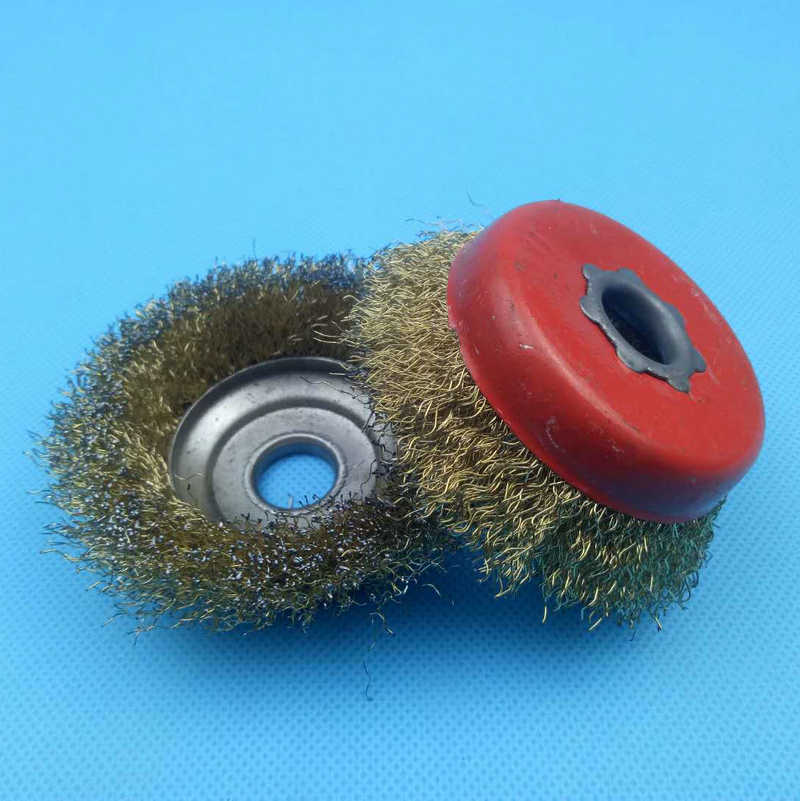 现货供应红碗125钢丝轮 角磨机用碗型钢丝轮除锈打磨抛光轮16mm孔