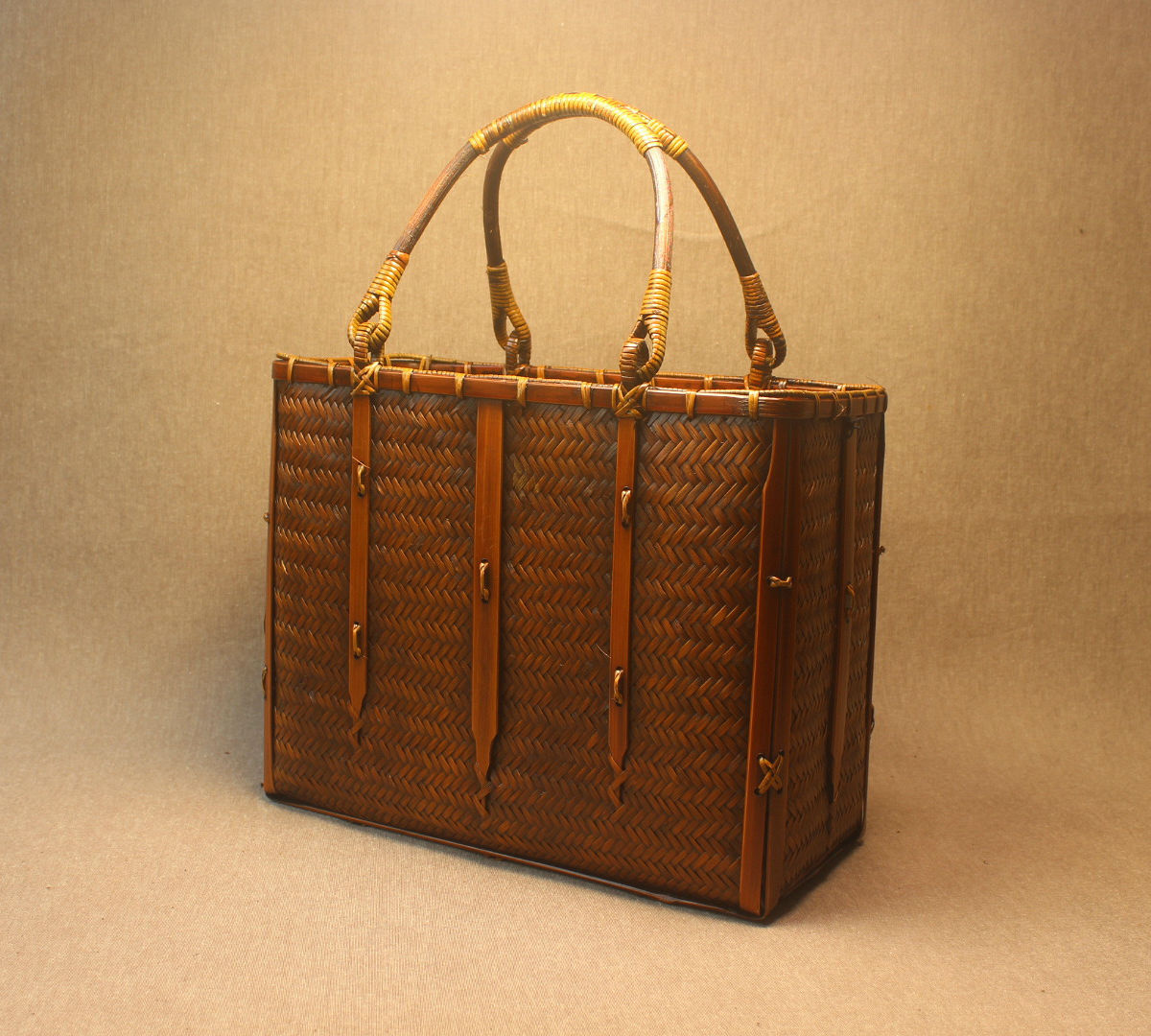 手工竹编包包 日式禅意女式手提编织包 沙滩藤编包竹制工艺品