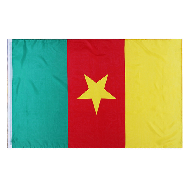 供应3*5ft喀麦隆国旗4号旗帜定做涤纶双透旗子 厂家供应