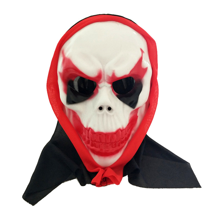 恐怖喷红带血面具 围红巾带布道具 万圣节整蛊恶搞装扮表演面具.
