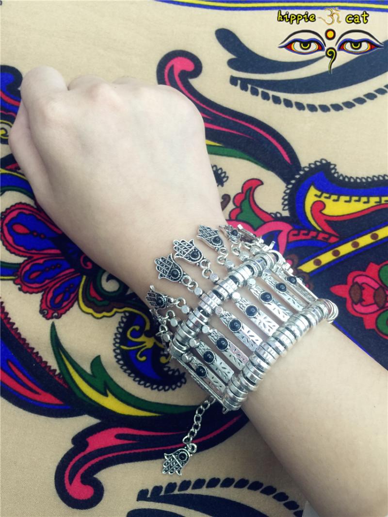 印度中东重工泰国复古fp风嬉皮风boho风民族百搭钱币象神手链