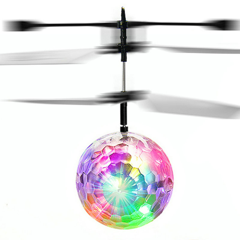 Induction Vehicle Children's Toy Little Flying Fairy Aircraft Luminous Suspension Remote Control Aircraft Induction Crystal Ball Wholesale