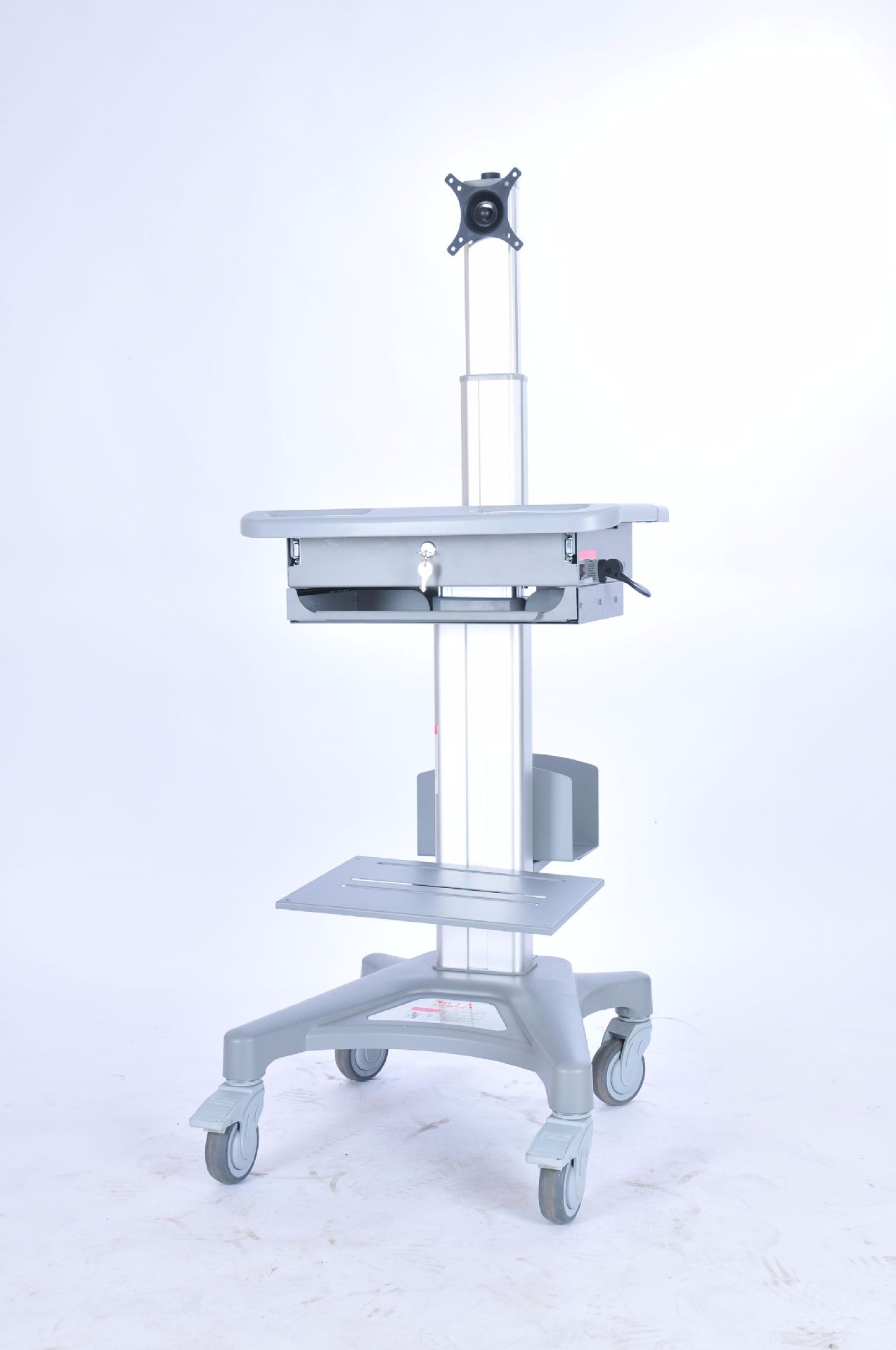 zilla 奇朗医疗办公推车通用气动升降旋转移动液晶电脑支架多功能