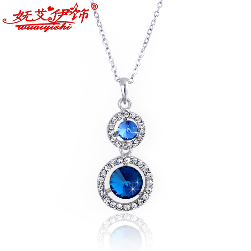 义乌首饰电镀饰品 水晶坠项链 时尚锁骨链韩版饰品批发-阿里巴巴