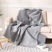 欧式简约灰色针织毯桌布盖毯子防尘罩多功能毯沙发垫沙发罩